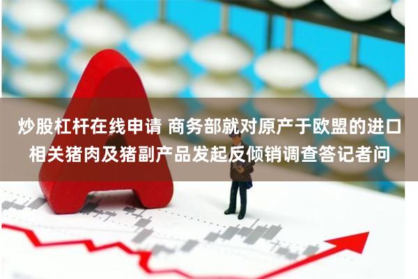 炒股杠杆在线申请 商务部就对原产于欧盟的进口相关猪肉及猪副产品发起反倾销调查答记者问